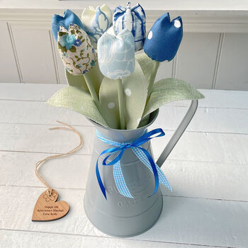 Linen 4th 12th Anniversary Flowers Jug Tag Option, 11 of 12