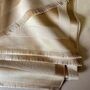 Silky Beige And Gold Border Reversible Scarf, thumbnail 7 of 7