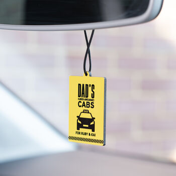 Personalised 'Dad's Cabs' Hanging Car Decoration, 2 of 3