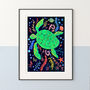 Colourful Sea Turtle Nursery Art Print, thumbnail 1 of 8