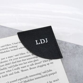 Handmade Personalised Leather Corner Date Bookmark, 5 of 9