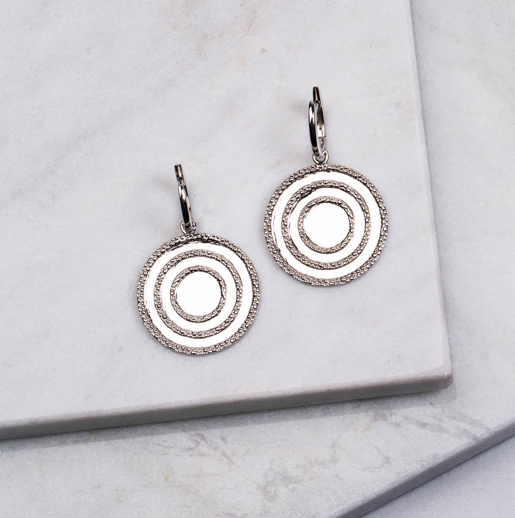 Echo Disc Drop Earrings By Emily Mortimer Jewellery Echo Disc Drop Earrings