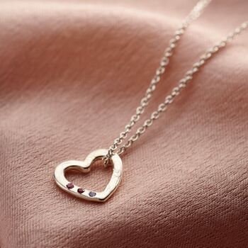 Personalised Confetti Birthstone Mini Heart Necklace, 8 of 11
