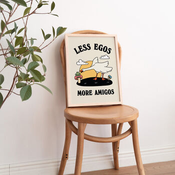 'Less Egos More Amigos' Friendly Goose Happy Print, 4 of 7