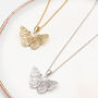 Personalised Silver Or Gold Plated Butterfly Necklace, thumbnail 1 of 5