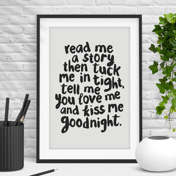 'Read Me A Story' Nursery Decor Typography Print, 2 of 5
