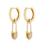 Safety Pin Charm Hoop Earrings, thumbnail 6 of 6