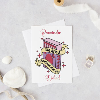 We Are The Perfect Match Personalised Valentine's Card, 2 of 8