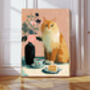 Ginger Cat Flower Portrait Art Print, thumbnail 1 of 4