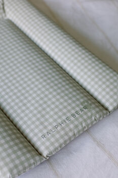 Gingham Sage Comfort Baby Changing Mat, 3 of 5