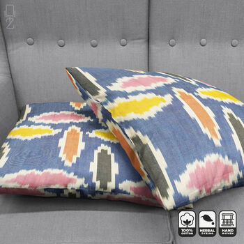 Handwoven Multicoloured Ikat Cushion Cover, 7 of 9