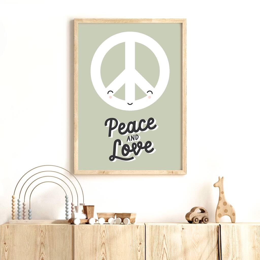 Peace Sign Peace And Love Children's Art Print, 1 of 9