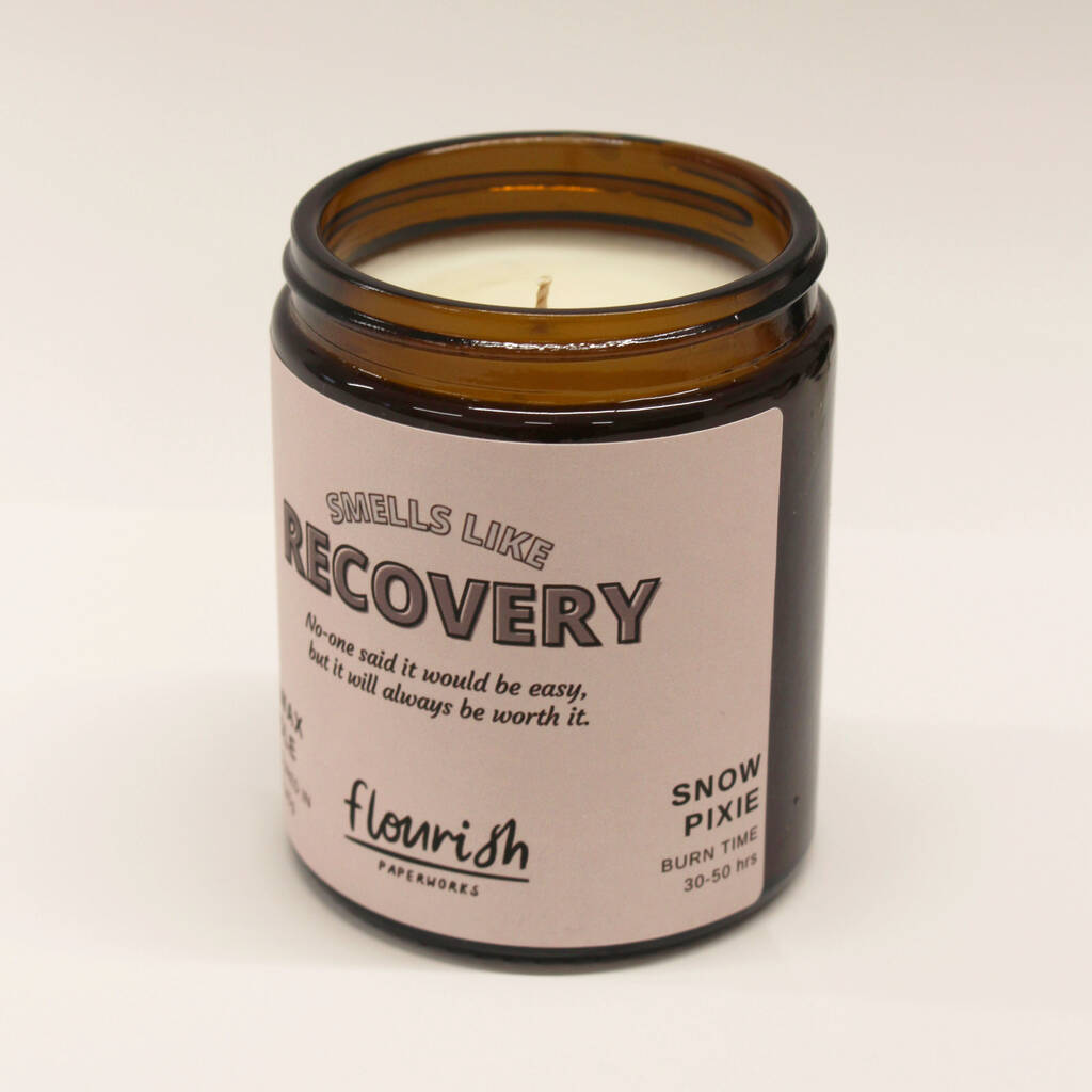'Smells Like Recovery' Soy Wax Candle By Flourish Paperworks