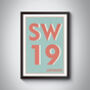 Sw19 Wimbledon, London Postcode Typography Print, thumbnail 8 of 10