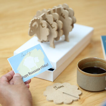 Wooden Sheep Coaster Stack Up Design Six Pieces Set, 4 of 9