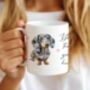 Personalised Dappled Silver Dachshund Dog Hearts Pet Gift Mug, thumbnail 1 of 2