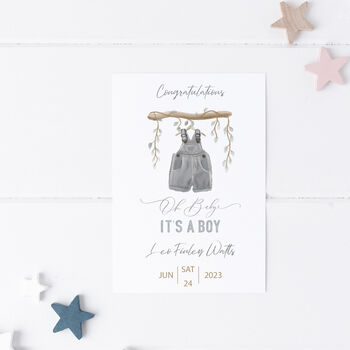 New Baby Boy Personalised Card, 2 of 7