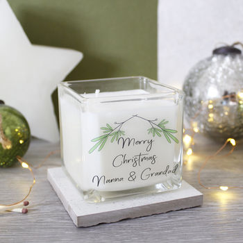Merry Christmas Mistletoe Candle For Grandparents, 6 of 8