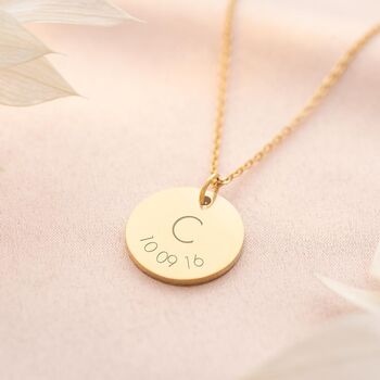 Asta Initial And Date Personalised Necklace, 5 of 12