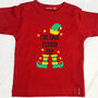 Personalised Kids Elf Christmas T Shirt, thumbnail 3 of 8