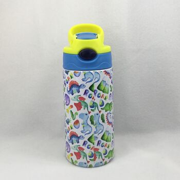 Dinosaur Personalised Insulated Kids Water Bottle, 6 of 8