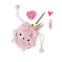 Pink Peach Fluffy Fruit Drawstring Pouch, thumbnail 1 of 3