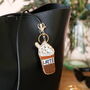 Beaded Iced Latte Keyring And Bag Charm, thumbnail 1 of 4
