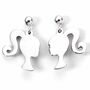 Barbie Sterling Silver Silhouette Stud Earrings, thumbnail 1 of 2