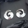 Silver Swirl Earrings With Hammered Finish, thumbnail 1 of 4