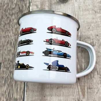 History Of F1 Grand Prix Cars Enamel Mug, 2 of 3