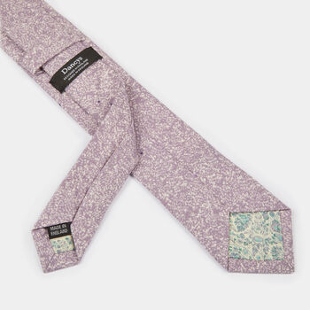 Mens Lilac Patterned Slim Style Tie, 9 of 9