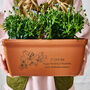 Birth Flower Message Personalised Birthday Gift Terracotta Planter, thumbnail 1 of 6