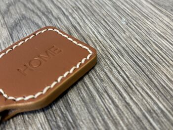 Personalised Leather Keyring, Tan, 6 of 8