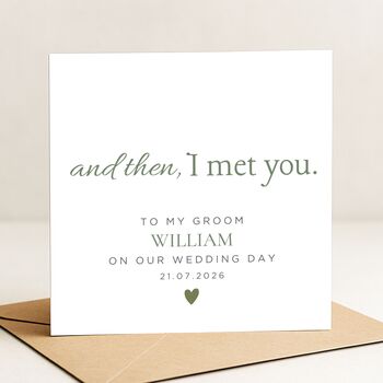 To My Groom On Our Wedding Day Personalised Card, 2 of 8