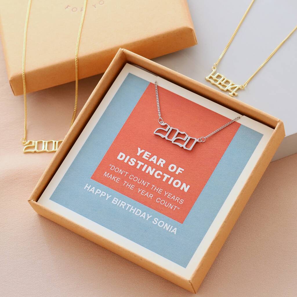 Sterling Silver Birthday Year Necklace By attic | notonthehighstreet.com