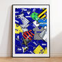 Everton Football Shirt Mash Up Print, thumbnail 1 of 3