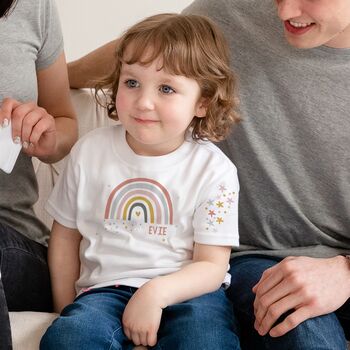 Personalised Modern Rainbow Kids T Shirt, 3 of 5