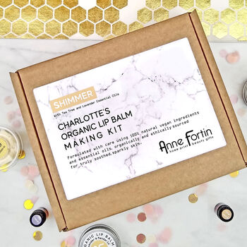 Sparkly Organic And Vegan Lip Balm Making Kit Party Box, 6 of 9