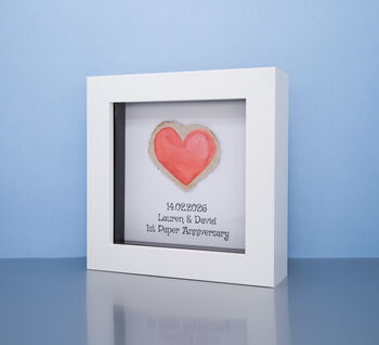 Personalised 1st Paper Anniversary Paper Heart Small Frame, 3 of 7