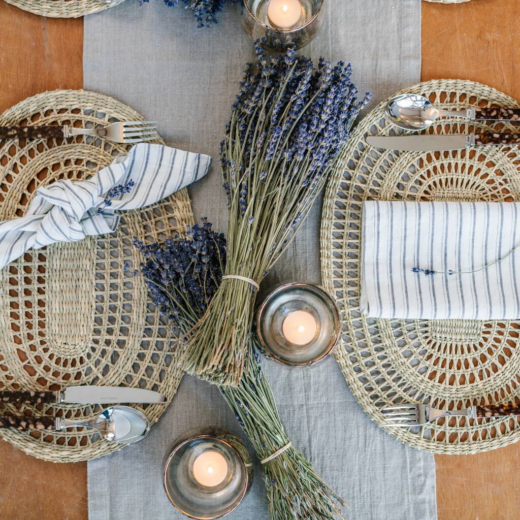 Natural Linen Table Runner By Truffle Tablescapes