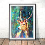 Watcher In The Wood Stag By Sue Gardner Fine Art Print, thumbnail 1 of 3