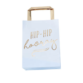 Blue Gold Foiled Hip Hip Hooray Party Bags, 2 of 4
