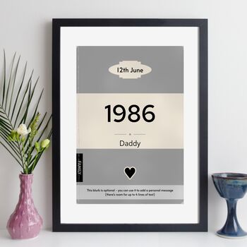 Personalised 40th Birthday Print 1986 Book Cover Gift, 10 of 12