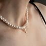 Pearl Necklace With Cross Charm, thumbnail 4 of 7