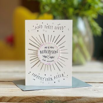 Iridescent Confetti Personalised Wedding Card, 3 of 6