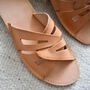 Genuine Leather Slippers With Crossed Straps, thumbnail 5 of 6