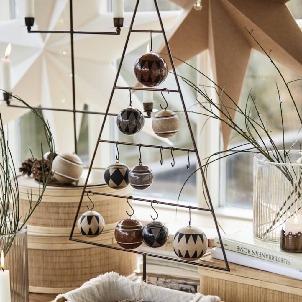 Set Of Three Eco Natural Christmas Baubles, 1 of 3