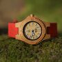 Nalu Small Bamboo Watch With Red Cork Strap, thumbnail 4 of 10