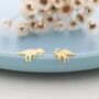 Mismatched Parasaurolophus And T Rex Dinosaur Stud Earrings In Sterling Silver, thumbnail 5 of 11