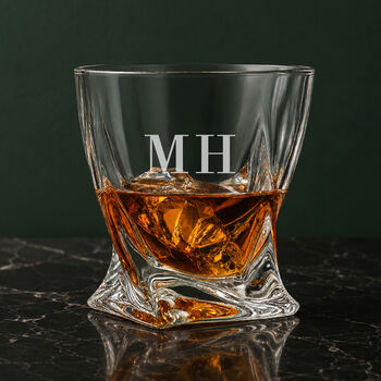 Monogrammed Quattro Twist Whisky Tumbler, 3 of 3